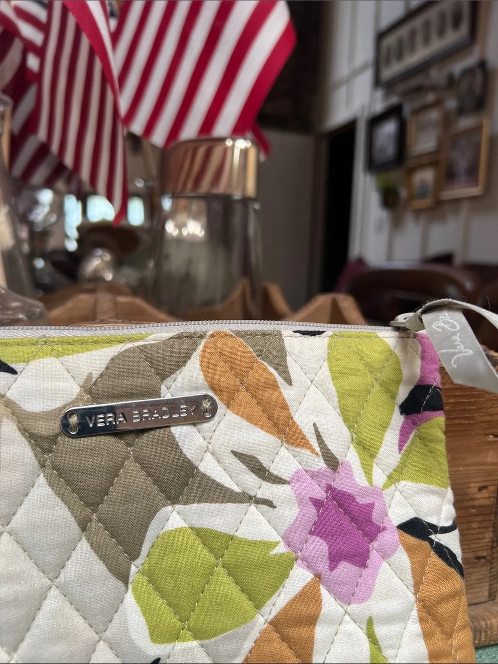 Vera Bradley quilted cosmetic
